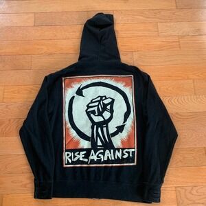 Rise Against Hoodie Men's M‎ Full Zip Hoodie Jacket 2015 Black Market Tour